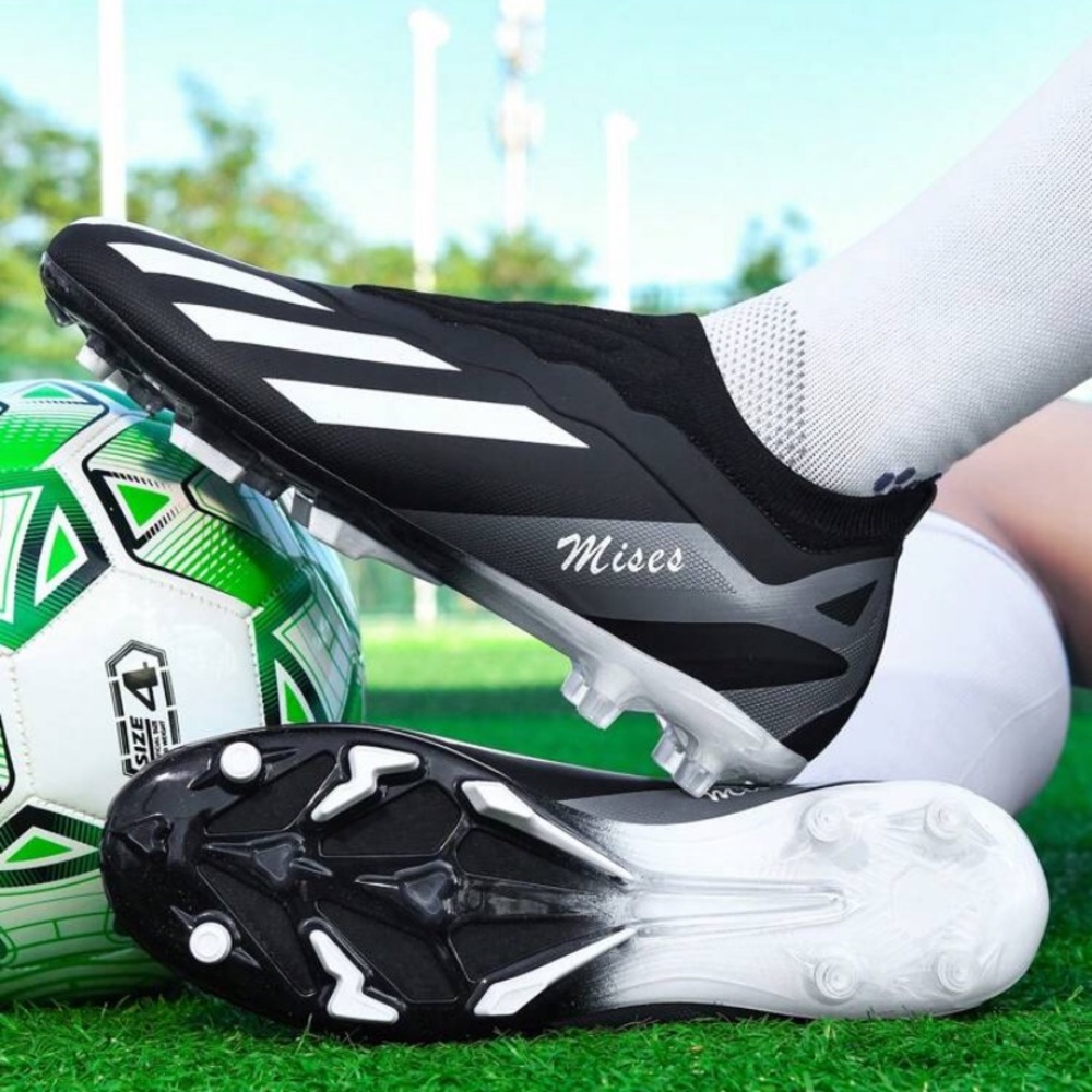 Black and White Men's Soccer Cleats
